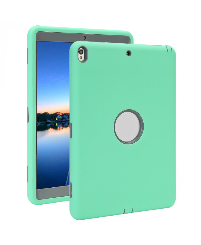 TOROTON iPad Pro 2017 10.5 inch Case,Dual Layers Duty Shockproof Protective Case Cover for New iPad Pro 2017 (10.5 inch) Mint Green+Grey