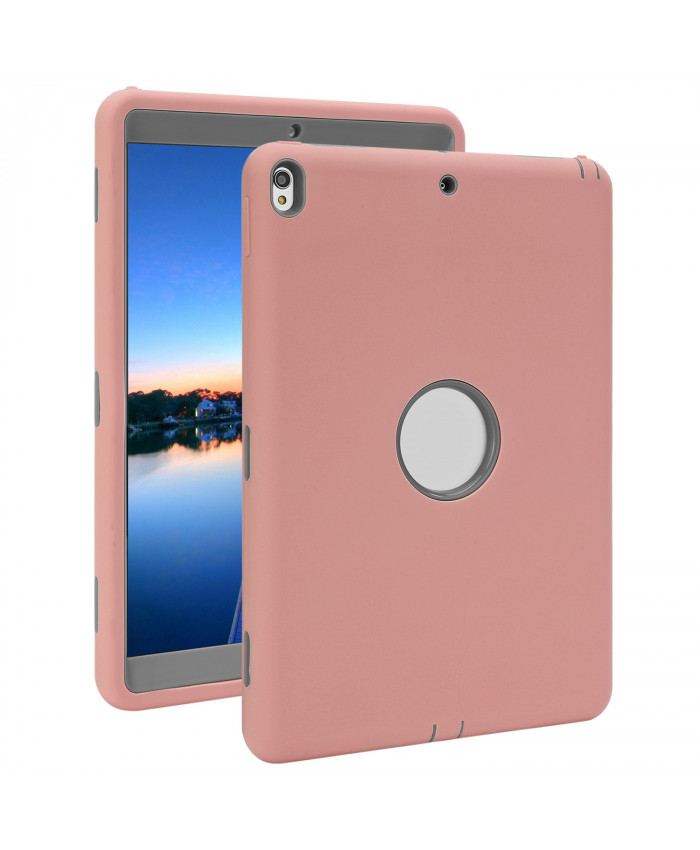 TOROTON iPad Pro 2017 10.5 inch Case,Dual Layers Duty Shockproof Protective Case Cover for New iPad Pro 2017 (10.5 inch) Rose Gold+Green