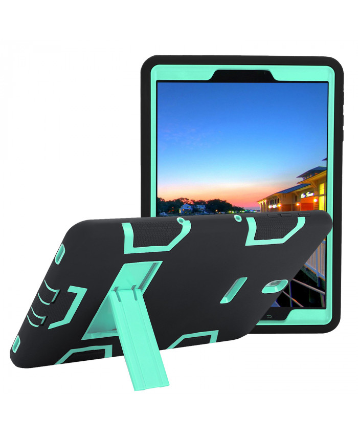 TOROTON Galaxy Tab S3 9.7 Case,Shock-Absorption High Impact Resistant Full-Body Rugged Protective Case Cover for Samsung Galaxy Tab S3 SM-T820 T825-Black+Mint Green