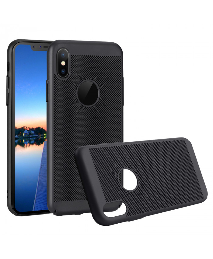 TOROTON iPhone X Case,Slim Fit Hollow Out Protective Matte Case Cover for iPhone X A1865 A1901 (Elegant Black)