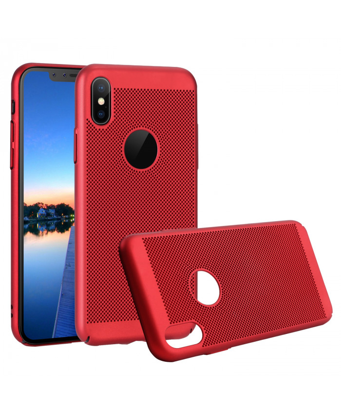 TOROTON iPhone X Case,Slim Fit Hollow Out Protective Matte Case Cover for iPhone X A1865 A1901 (Bright Red) 